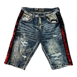 Denim jean reflective muti color short sz various
